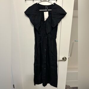 NWT Zara Ruffled Sleeveless Midi Dress